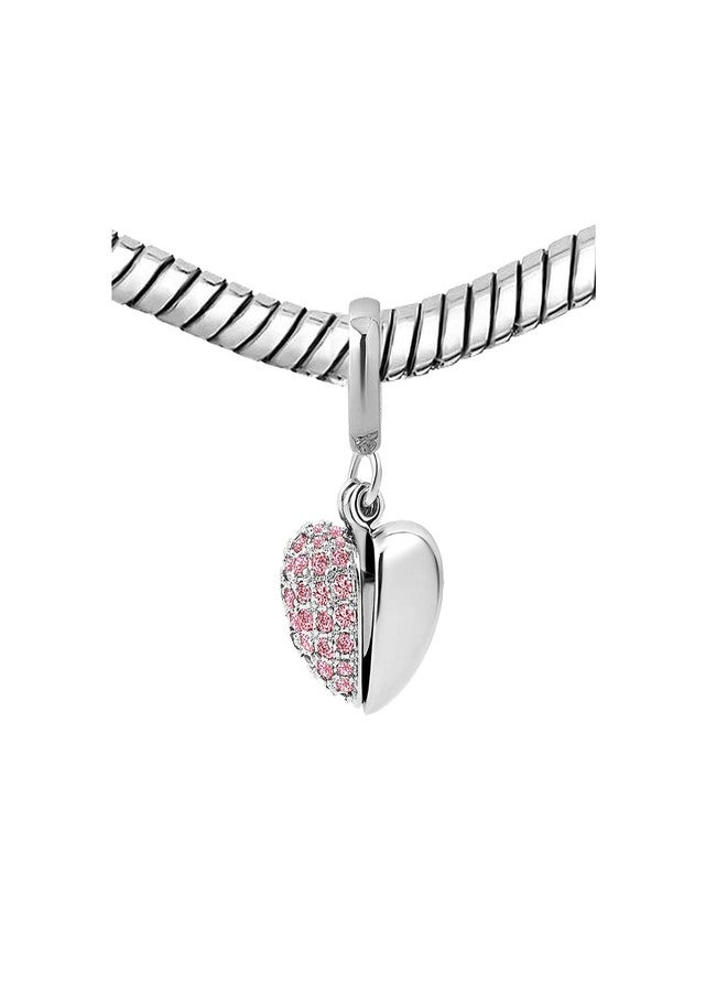 KunBead I Love You Pink Heart Birthday Birthstone Dangle Charms Compatible with Pandora Bracelet for Mom Daughter Sister Auntie Grandma Friend Granddaughter - Image 4