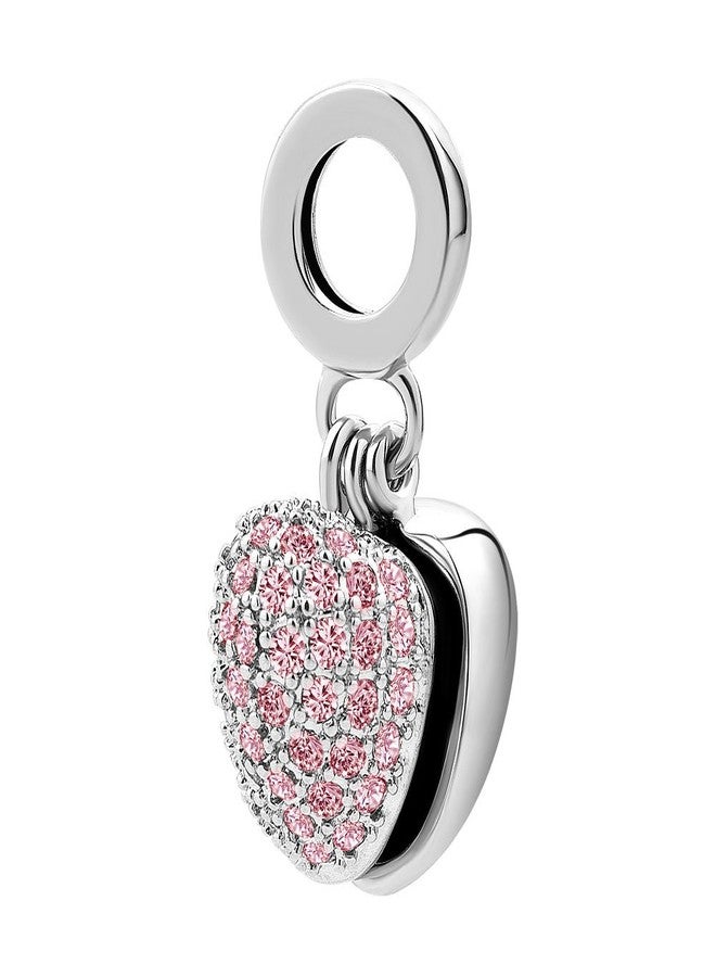 KunBead I Love You Pink Heart Birthday Birthstone Dangle Charms Compatible with Pandora Bracelet for Mom Daughter Sister Auntie Grandma Friend Granddaughter - Image 2