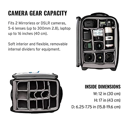 Tenba Roadie Carry-on Compatible Roller 21 Rolling case for DSLR and Mirrorless Cameras and Lenses Plus a 17-inch Laptop – Black (638-712) - Image 4