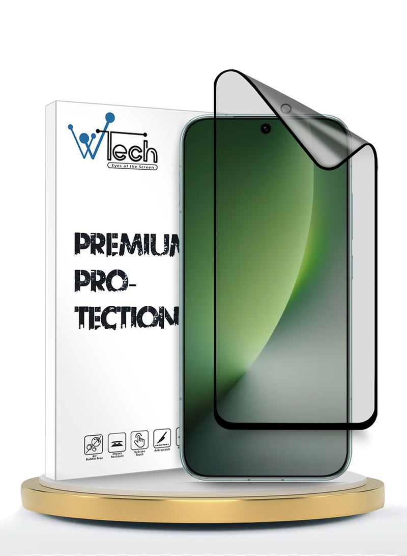 دبليو تيك واقي شاشة فائق المرونة من السيراميك النانوي الكامل والغراء الكامل لجهاز Honor Magic8 5G 2025 بريميوم (MSCNMN) - شفاف/أسود - Image 1