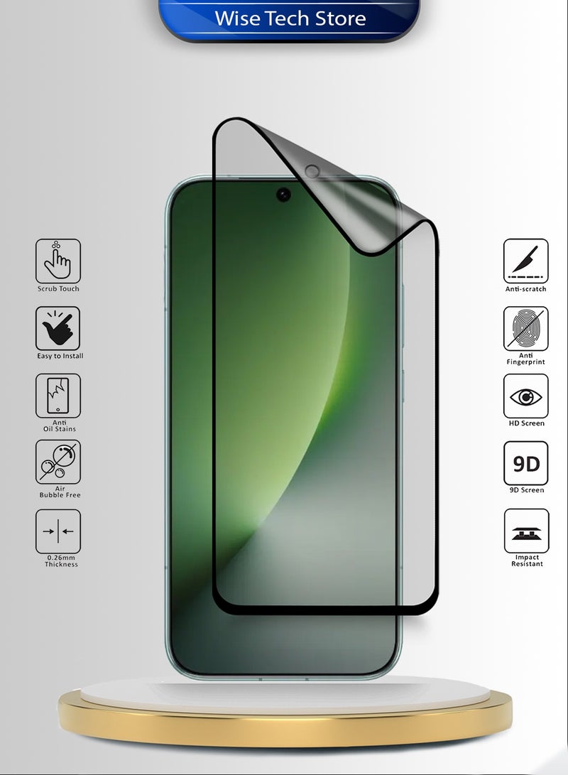 دبليو تيك واقي شاشة فائق المرونة من السيراميك النانوي الكامل والغراء الكامل لجهاز Honor Magic8 5G 2025 بريميوم (MSCNMN) - شفاف/أسود - Image 2