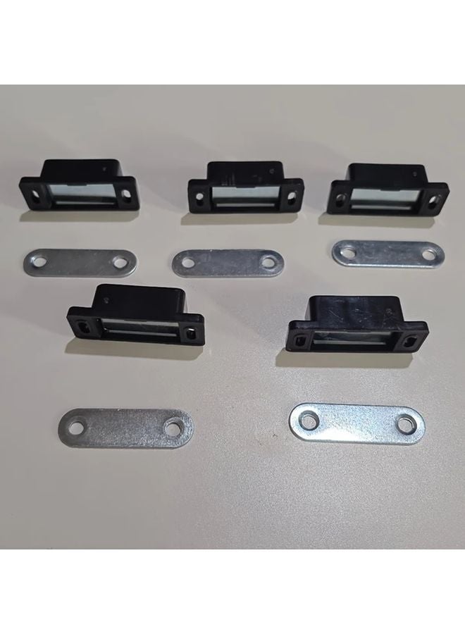 5pcs Black Stainless Steel Cabinet Door Magnets Strong Magnetic Catch Closure Hardware - Image 1