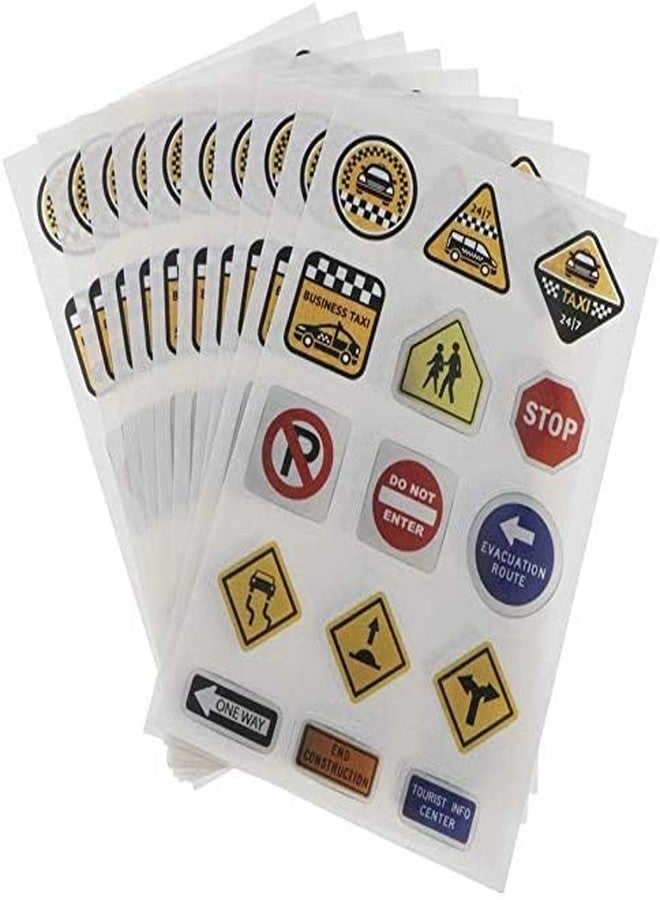 FRECI 10 Sheets Road Sign Stickers DIY Traffic Play Stickers to Develop Your Kids Imagination and Memory - B - Image 2