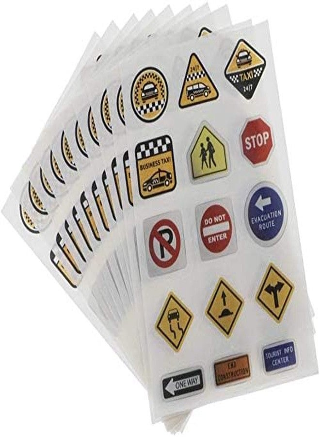 FRECI 10 Sheets Road Sign Stickers DIY Traffic Play Stickers to Develop Your Kids Imagination and Memory - B - Image 3