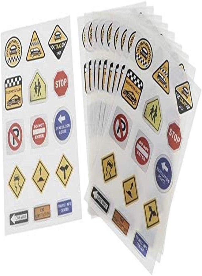 FRECI 10 Sheets Road Sign Stickers DIY Traffic Play Stickers to Develop Your Kids Imagination and Memory - B - Image 4