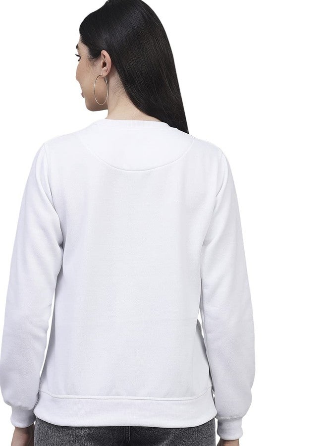 KOTTY Women White Full Sleeve Printed Sweatshirt(White,40) - Image 3