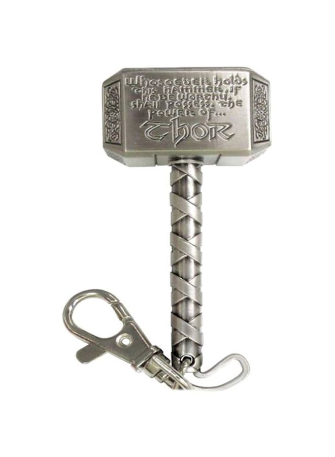 NIBEMINENT Thor Hammer Pewter Shaped Keychain Silver