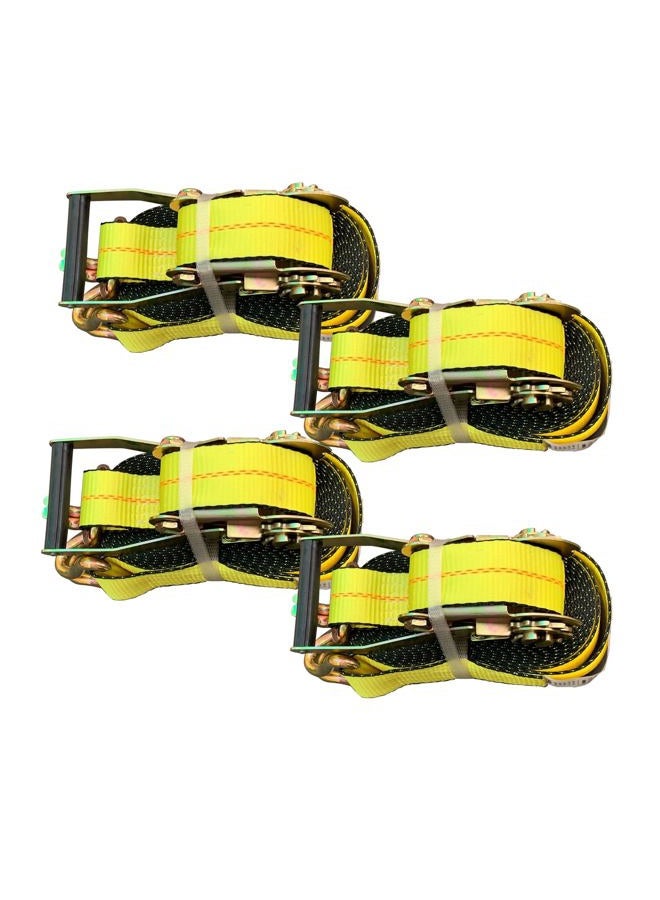 Yuoneiy Ratchet Strap Tie Down (4PK) 2” x 30” x 10000 lbs J Hook Heavy Duty Tie-Down Straps Ratchet for Truck, Container, ATV, UTV, Trailer - Image 2
