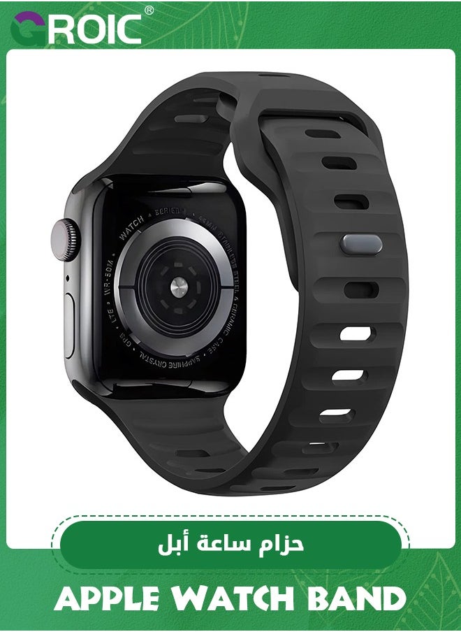 GROIC - Sport Bands Compatible with Apple Watch Ultra Band 49mm 45mm 44mm 42mm, Men Women Soft Silicone Waterproof Strap for iWatch Series 10 9 8 7 6 5 4 3 2 SE Ultra - Image 1