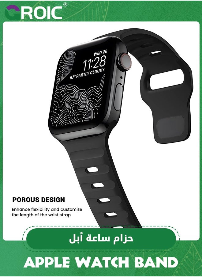 GROIC - Sport Bands Compatible with Apple Watch Ultra Band 49mm 45mm 44mm 42mm, Men Women Soft Silicone Waterproof Strap for iWatch Series 10 9 8 7 6 5 4 3 2 SE Ultra - Image 1