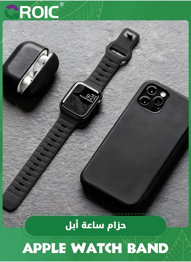 GROIC - Sport Bands Compatible with Apple Watch Ultra Band 49mm 45mm 44mm 42mm, Men Women Soft Silicone Waterproof Strap for iWatch Series 10 9 8 7 6 5 4 3 2 SE Ultra - Image 1