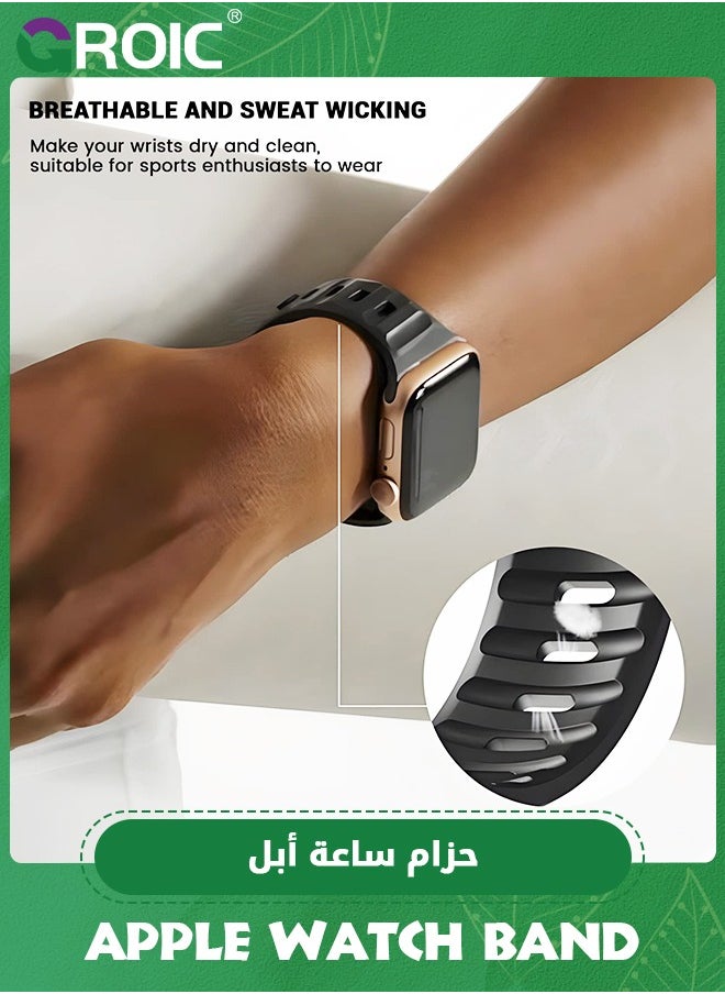 GROIC - Sport Bands Compatible with Apple Watch Ultra Band 49mm 45mm 44mm 42mm, Men Women Soft Silicone Waterproof Strap for iWatch Series 10 9 8 7 6 5 4 3 2 SE Ultra - Image 1