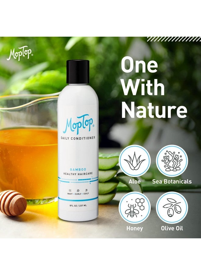 MopTop Daily Conditioner Natural Hair Moisturizer Reduces Frizz Aloe Sea Botanicals & Honey Color Safe For All Hair Types Curly Wavy Thin Coily (8 Oz) - Image 5