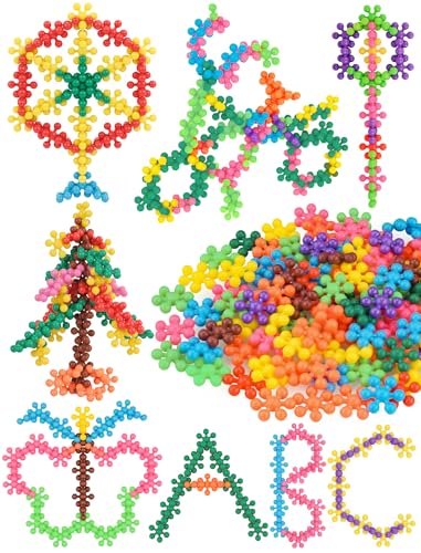 NiToy 100PCS Snowflake Interlocking Building Block Educational Toy for Kids Ages 3 MultiColor Solid Plastic Early Learning Creativity STEM Toy with Carrying Case Safe Material - Image 1