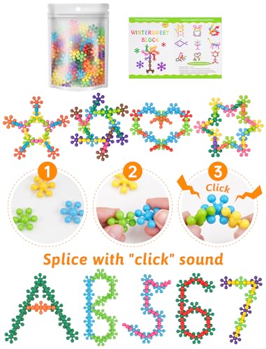 NiToy 100PCS Snowflake Interlocking Building Block Educational Toy for Kids Ages 3 MultiColor Solid Plastic Early Learning Creativity STEM Toy with Carrying Case Safe Material - Image 5