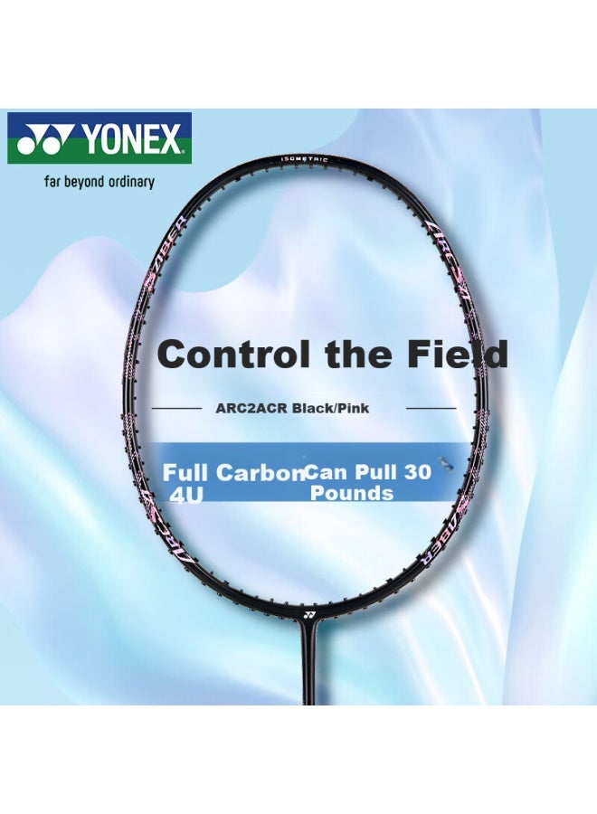 Yonex Yonex Arcsaber Arc2 Black Pink 4u5 Badminton Racket With Full Carbon Balance Bowstring, Pre-strung At 25 Lbs With Hand Grip  - Image 1