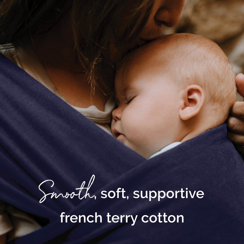 Boba Baby Wrap Carrier - Original Baby Carrier Wrap, Baby Sling for Newborns - Baby Wearing Essentials - Newborn Wrap Swaddle Holder, Newborn to Toddler Infant Baby Sling, 7-35 lbs (Navy Blue) - Image 4