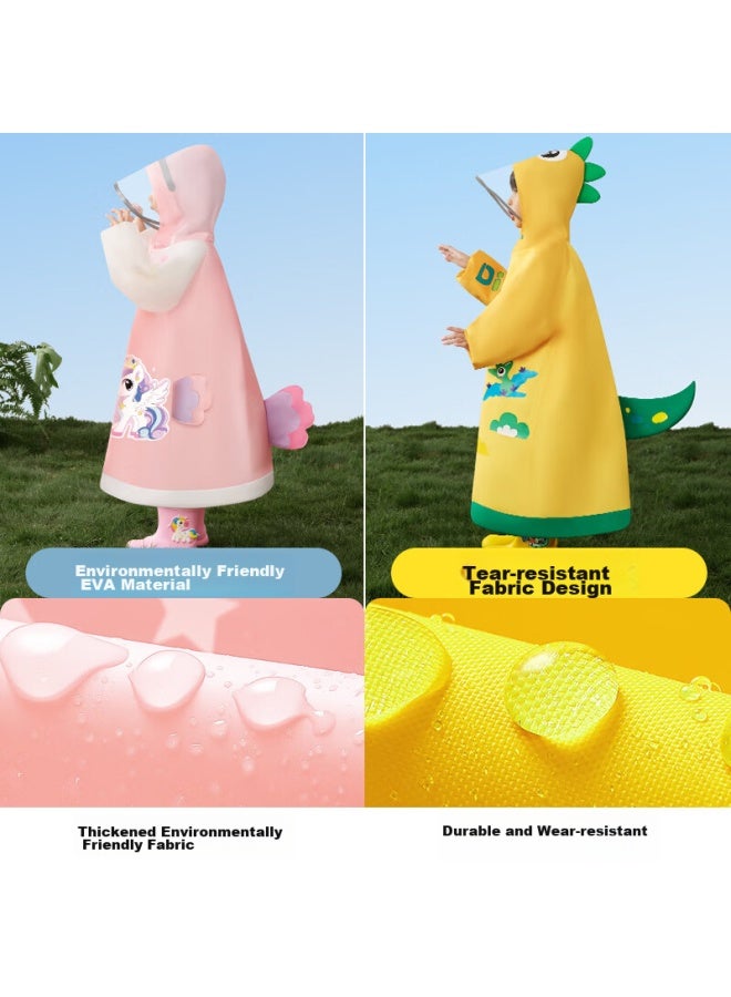 Moremerry Children's Raincoat For Boys And Girls, Kindergarten Kids, Toddlers, Full Body Waterproof Raincoat For Boys, Candy Unicorn Design, Size M - Image 2
