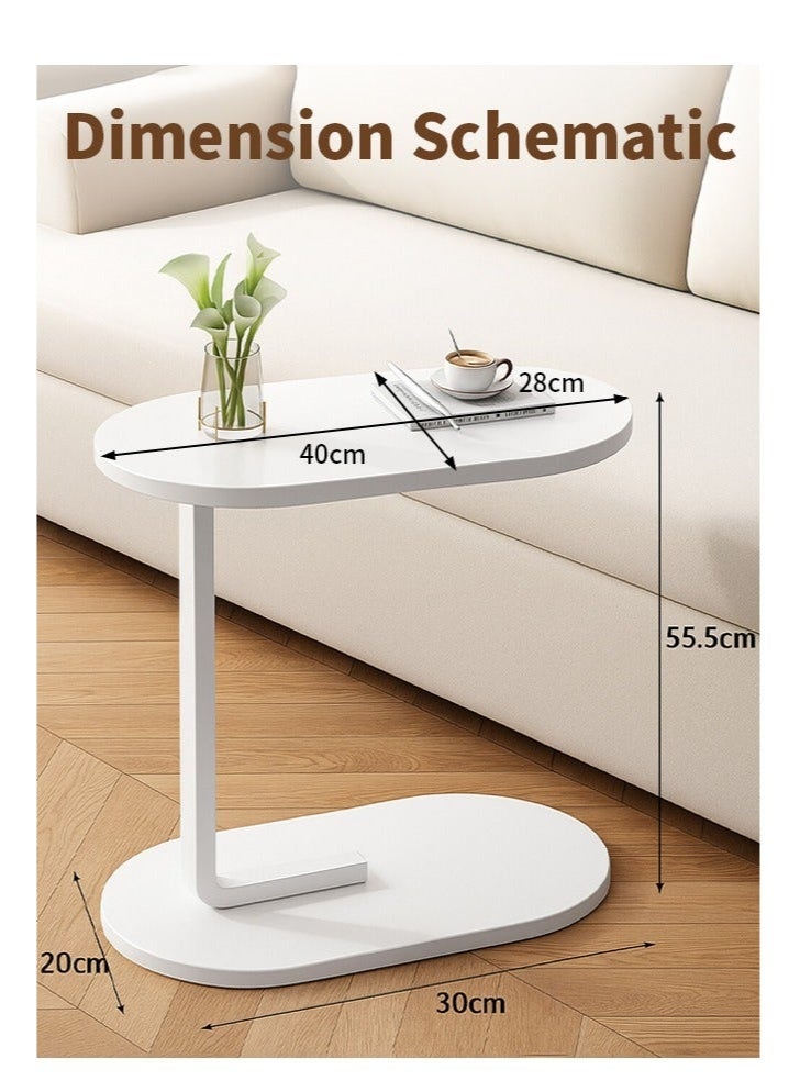 Exquisite C Shaped Side Table with Metal Frame Service Table Coffee Bed Couch End Table Laptop Holder Table for Living Room Bedroom Bedside - Image 2