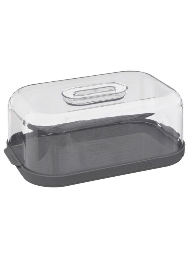 Five Simply Smart Fresh Eat Cheese Box with Butter Dish Grey and Clear - Image 2
