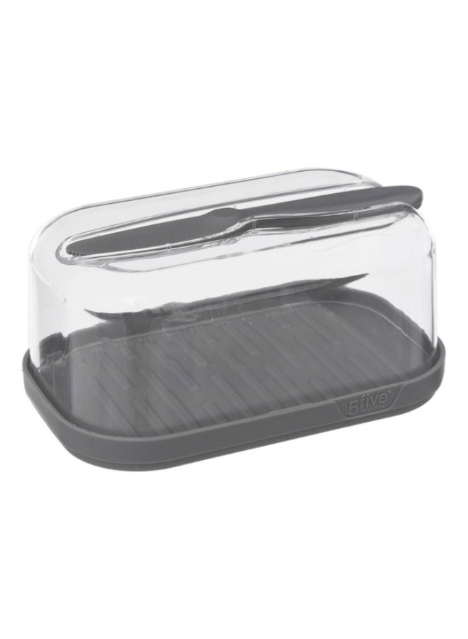 Five Simply Smart Fresh Eat Cheese Box with Butter Dish Grey and Clear - Image 3