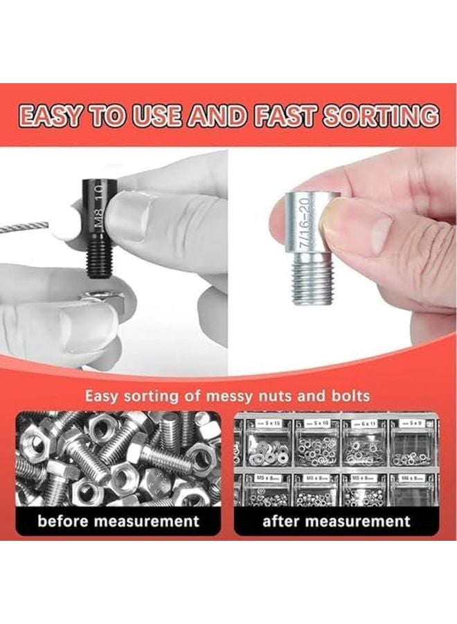 Red Blue 44pcs Metric Inch Thread Gauge Set M3 to M24 6 32 to 1 12 for Mechanics Engineers DIY - Image 4