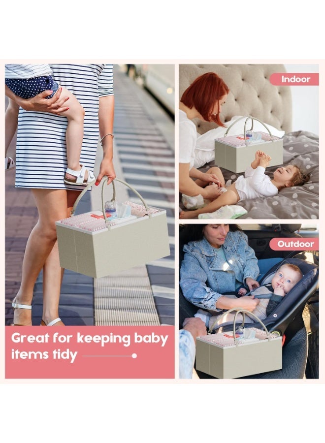LBMT 2 In 1 Baby Diaper Caddy & 3-Tier Rolling Cart,Baby Organizer and Storage with Drawer, Detachable Dividers, Mobile Utility Cart,Baby Dresser Clothes Organizer for Baby Essentials, Bedroom, Nursery,Large Capacity (White) - Image 5