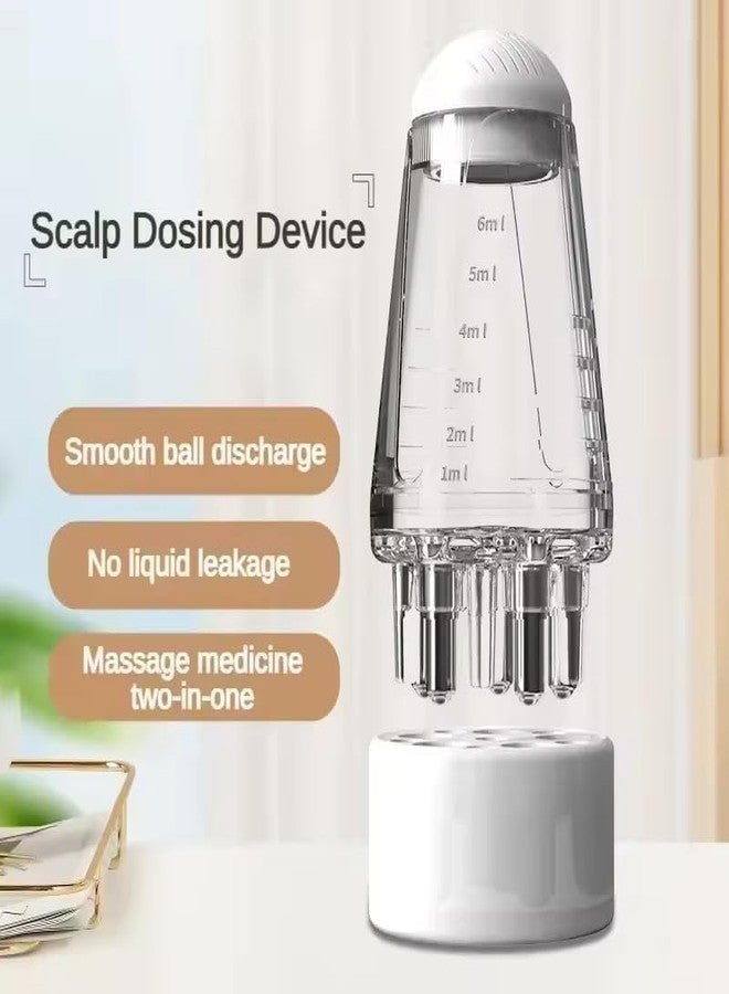 GRAVINO Hair Oil Applicator Comb, Smooth Root Comb Applicator Bottle For Scalp Oil, Anti Hair Loss Lotion Dispenser, Anti-Leak, 6Ml Scale Control-1 PCS - WHITE - Image 2