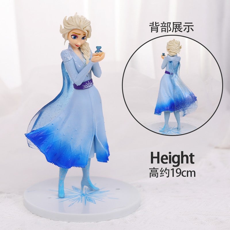 Internet Celebrated Girl Birthday Cake Decoration Ice Queen Elsa Princess Decoration Digital Birthday Light Plug-in Large Princess Elsa