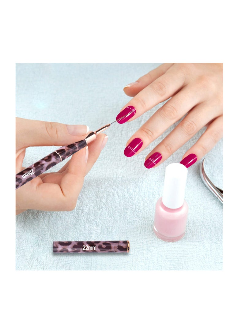 Excefore 5 Pack Double Ended Nail Art Brushes, Nail Art Design Pen Painting Tools, Long Liner Detailing Brush for Nail Art Thin Lines, Sizes 5/7/9/11/14/15/17/20/22/25mm - Image 4