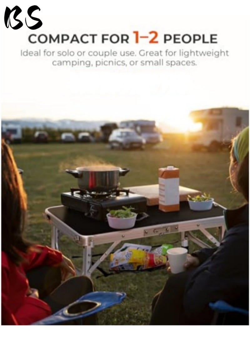 BS Emergency Supplies | (Portable emergency table)Folding camping table | Small aluminum folding table with adjustable handle height | Portable outdoor aluminum folding table | Portable light folding camping table (gray handle and black handle are randomly distributed) - Image 4