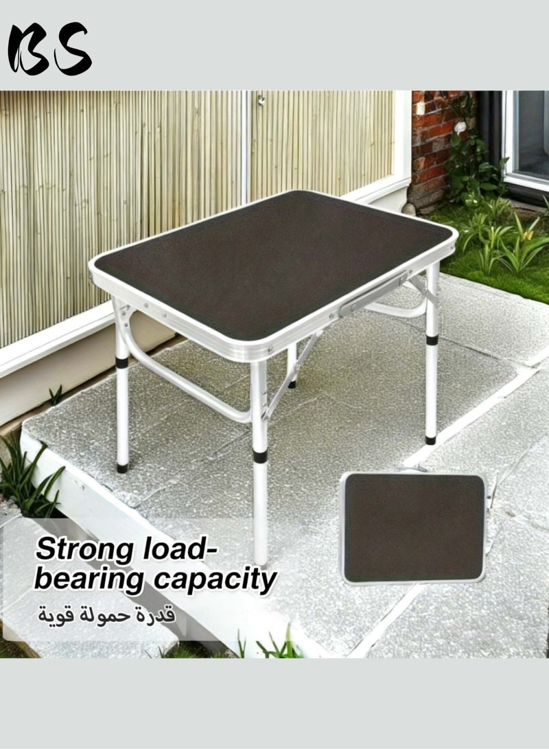 BS Emergency Supplies | (Portable emergency table)Folding camping table | Small aluminum folding table with adjustable handle height | Portable outdoor aluminum folding table | Portable light folding camping table (gray handle and black handle are randomly distributed) - Image 1