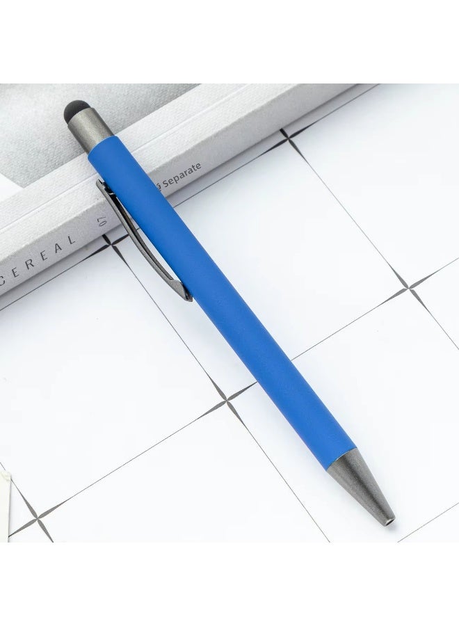Lined notebook with a soft-touch hard cover and a stylish pen; suitable as a gift; blue color. - Image 5