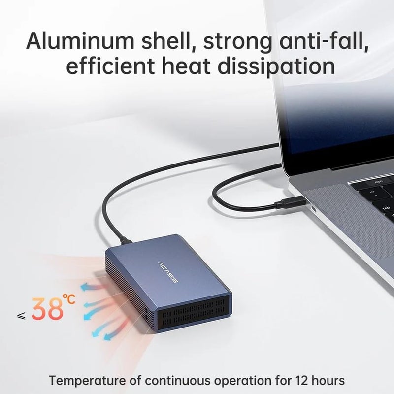 Acasis Dual Bay 2.5 Inch USB-C to SATA HDD SSD RAID Enclosure, USB 3.0, Support RAID 0/1/JBOD/SPAN, Max 5Gbps Under UASP, 2*6TB 12TB Capacity - Image 4