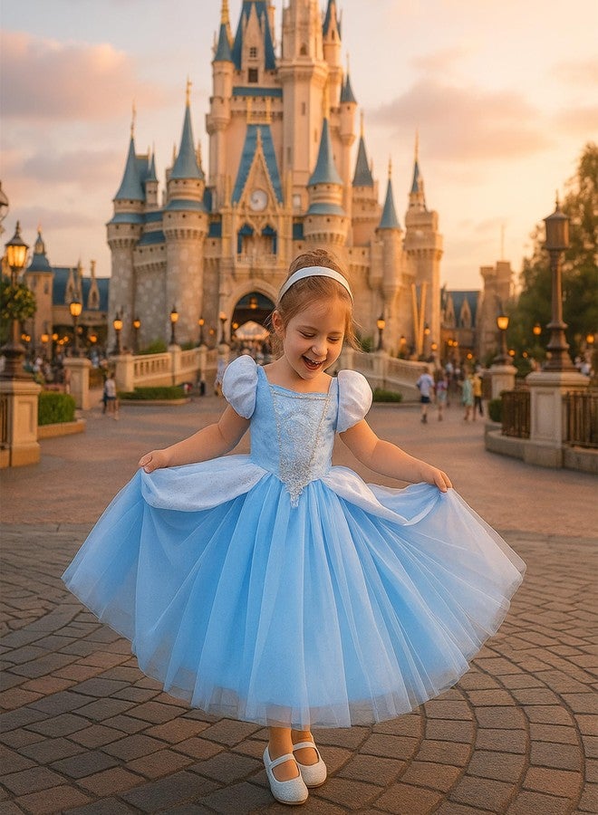 Axaxa Cinderella Costume for Girls Cinderella Dress Halloween Birthday Party Outfits - Image 4