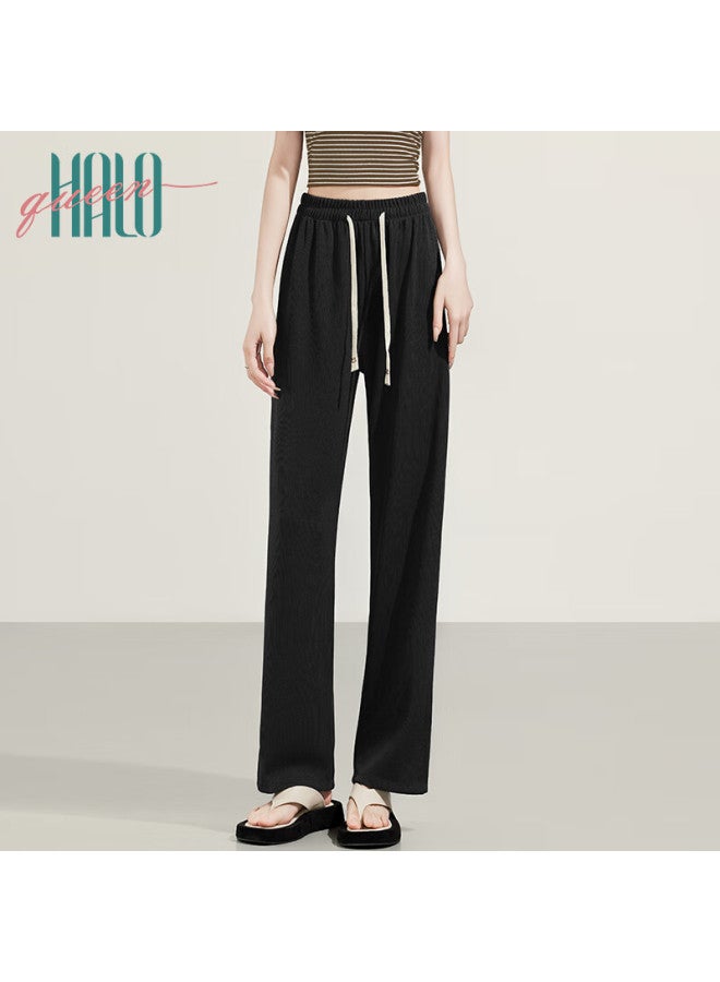 HALOQUEEN Halo Queen Women's Casual Drawstring Wide Leg Pants Spring Autumn Fashion Loose Straight Leg Pants H13qk5970 - Image 3