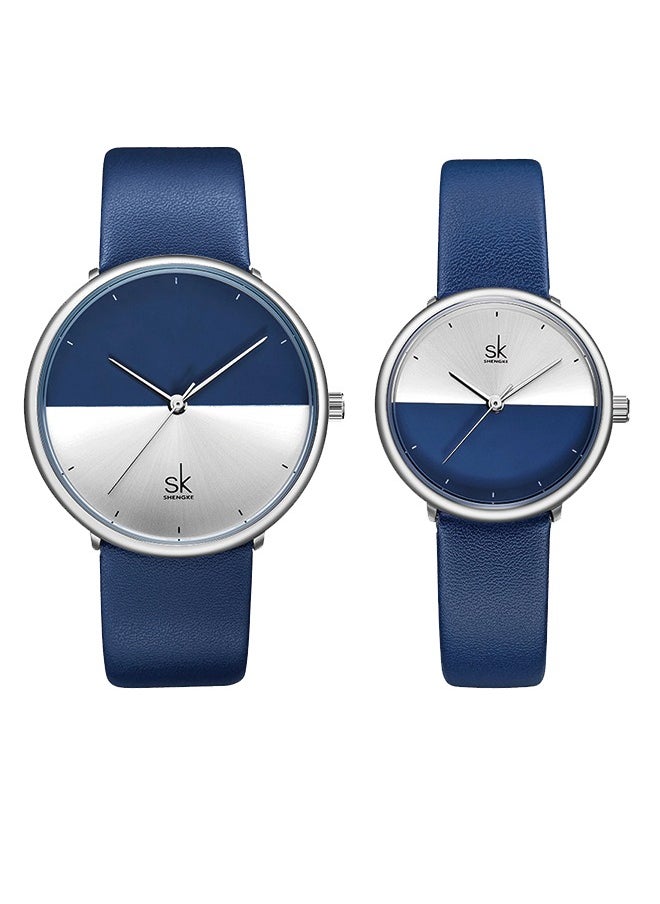 SK SK Couple Watches - Minimalist Quartz Watches with Color Contrast, Waterproof,Two-Pack  - Image 1