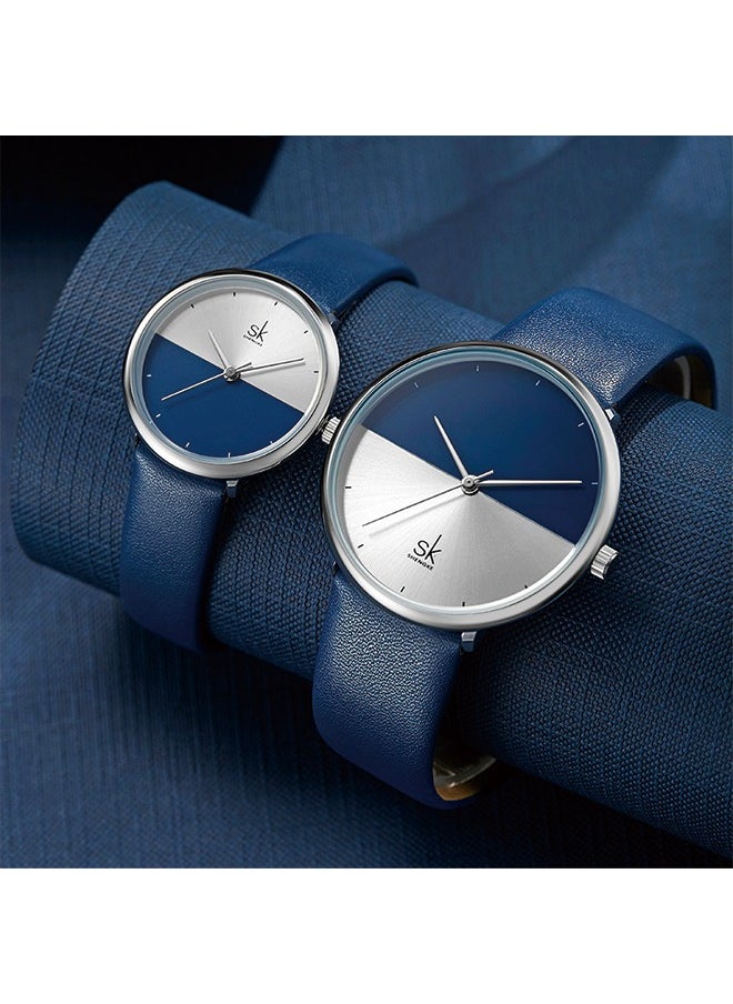 SK SK Couple Watches - Minimalist Quartz Watches with Color Contrast, Waterproof,Two-Pack  - Image 2