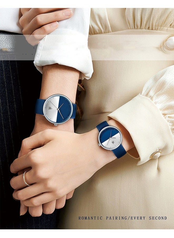 SK SK Couple Watches - Minimalist Quartz Watches with Color Contrast, Waterproof,Two-Pack  - Image 3