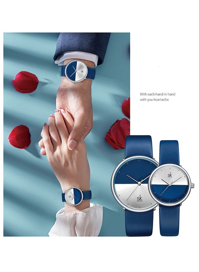 SK SK Couple Watches - Minimalist Quartz Watches with Color Contrast, Waterproof,Two-Pack  - Image 5