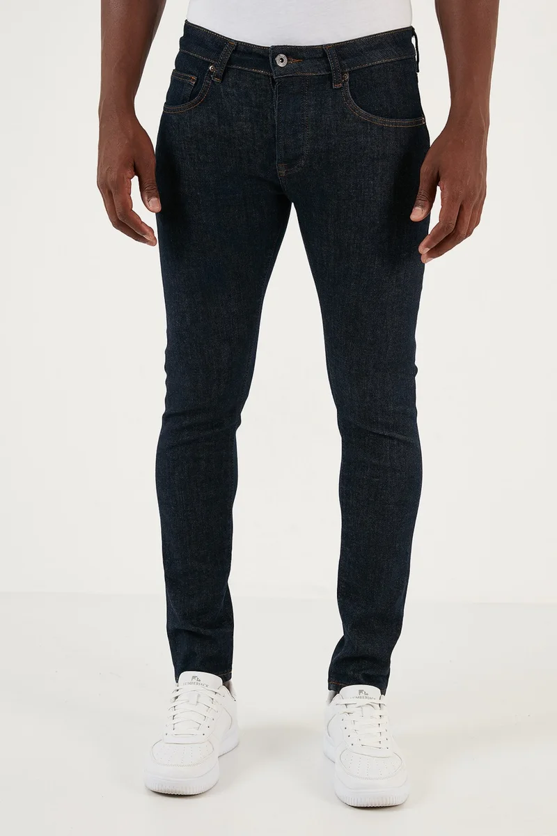 بوراتي Stretch Cotton Normal Waist Narrow Leg Slim Fit Jeans Men's Denim Trousers 1115J29NAPOLI