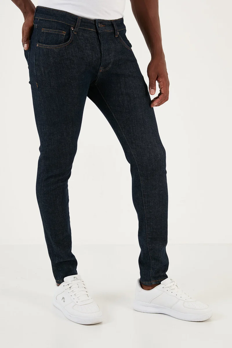 بوراتي Stretch Cotton Normal Waist Narrow Leg Slim Fit Jeans Men's Denim Trousers 1115J29NAPOLI