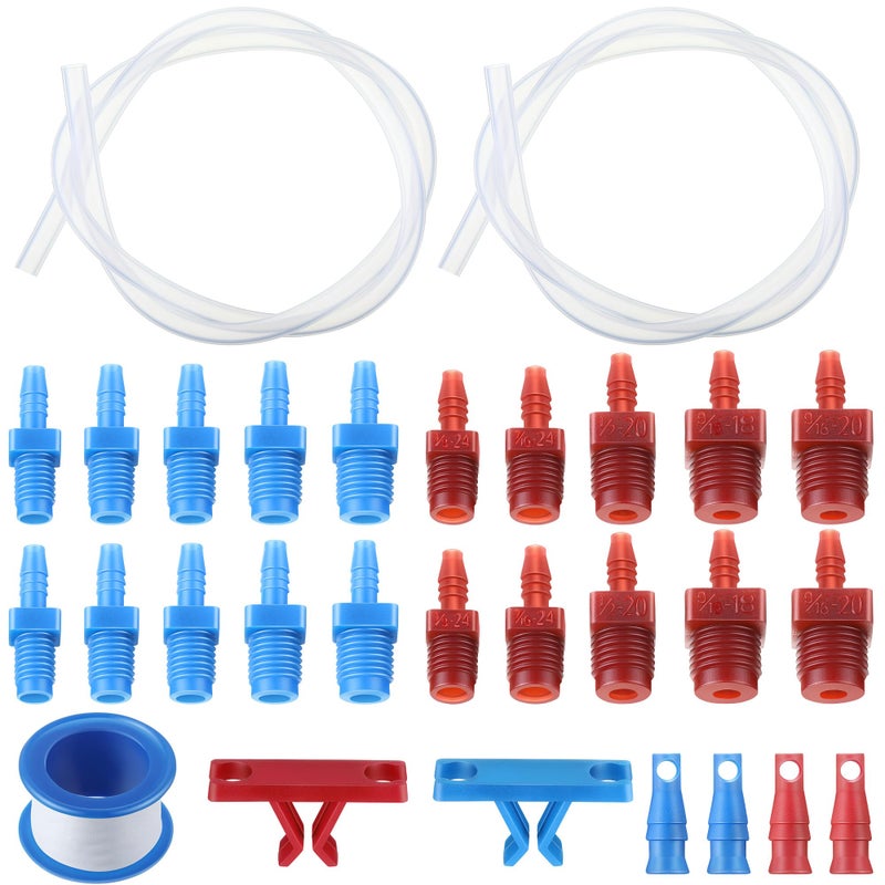 Enhon Master Cylinder Bleeder Kit Replacement for 14151, 22 inch Hose, Clip, SAE and Metric Fittings Universal Fit, Complete Brake Bleeder Kit with PTFE Tape - Image 1