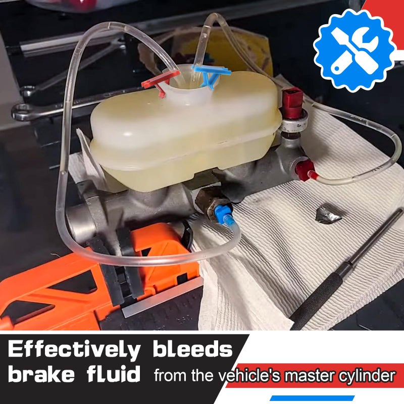 Enhon Master Cylinder Bleeder Kit Replacement for 14151, 22 inch Hose, Clip, SAE and Metric Fittings Universal Fit, Complete Brake Bleeder Kit with PTFE Tape - Image 5