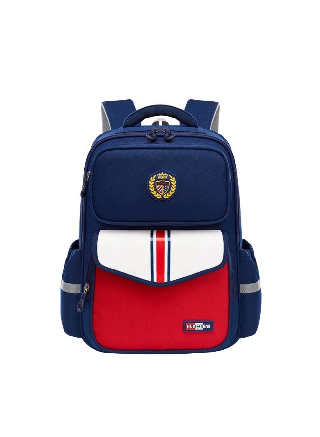 Children's Ergonomic School Backpack, Lightweight Waterproof Large Capacity Book Bag - Blue/Red - Image 1