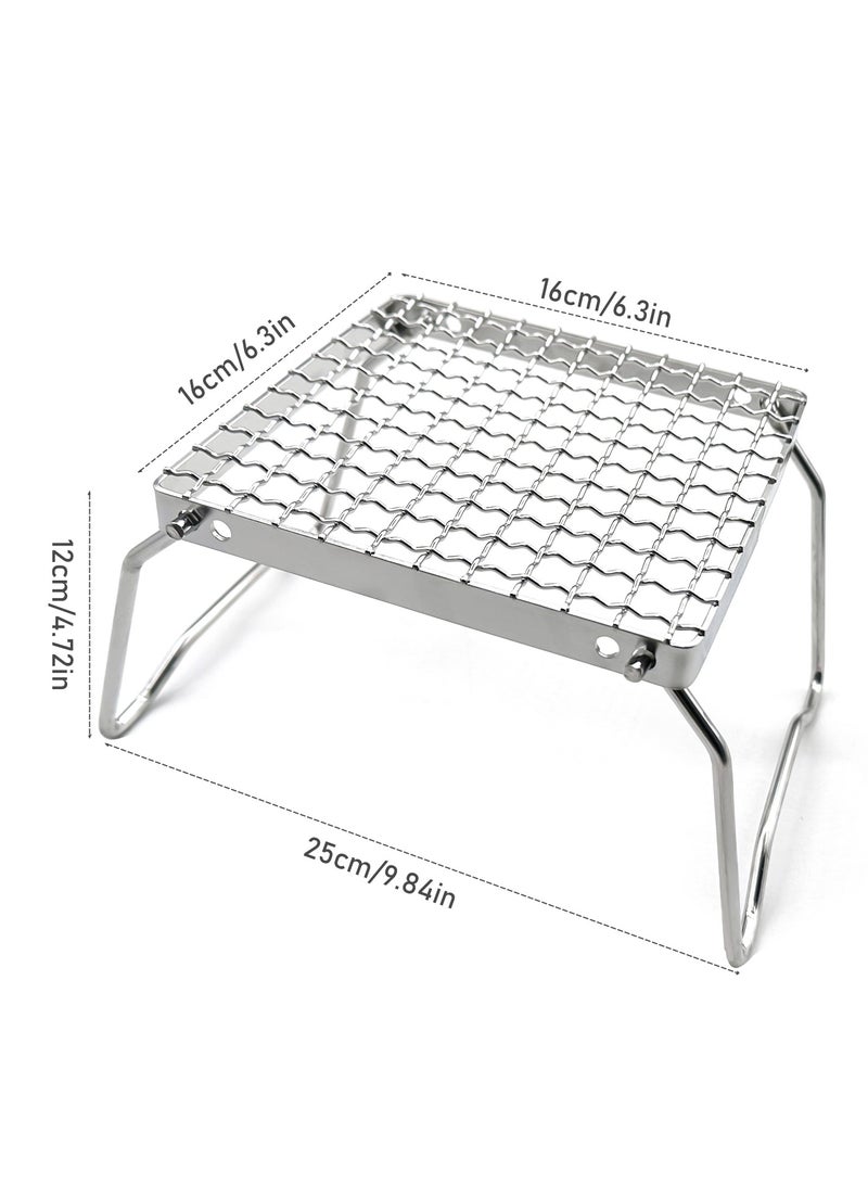 Loquat Foldable Camping Grill,Portable 304 Stainless Steel Grill, Carrying Storage Bag,Suitable for Outdoor Picnicking,Camping, Fishing Travel (Silver) - Image 2