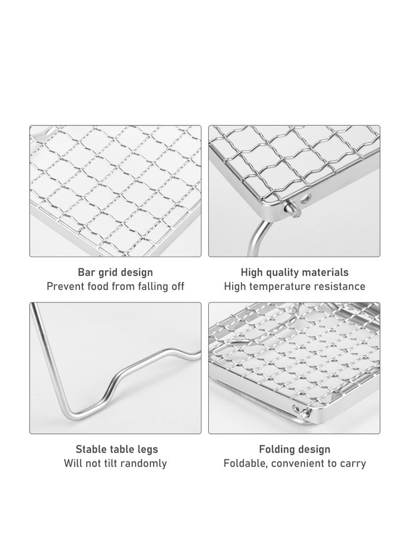 Loquat Foldable Camping Grill,Portable 304 Stainless Steel Grill, Carrying Storage Bag,Suitable for Outdoor Picnicking,Camping, Fishing Travel (Silver) - Image 5