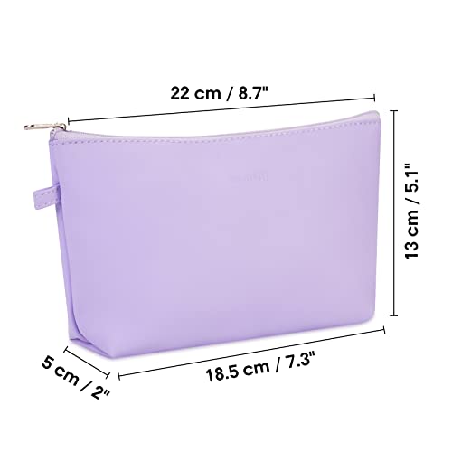 WANDF Cosmetic Bag for Women Makeup bag Organizer Mini Makeup Pouch for Purse Water Resistant Leathe Small(M-Purple) - Image 4