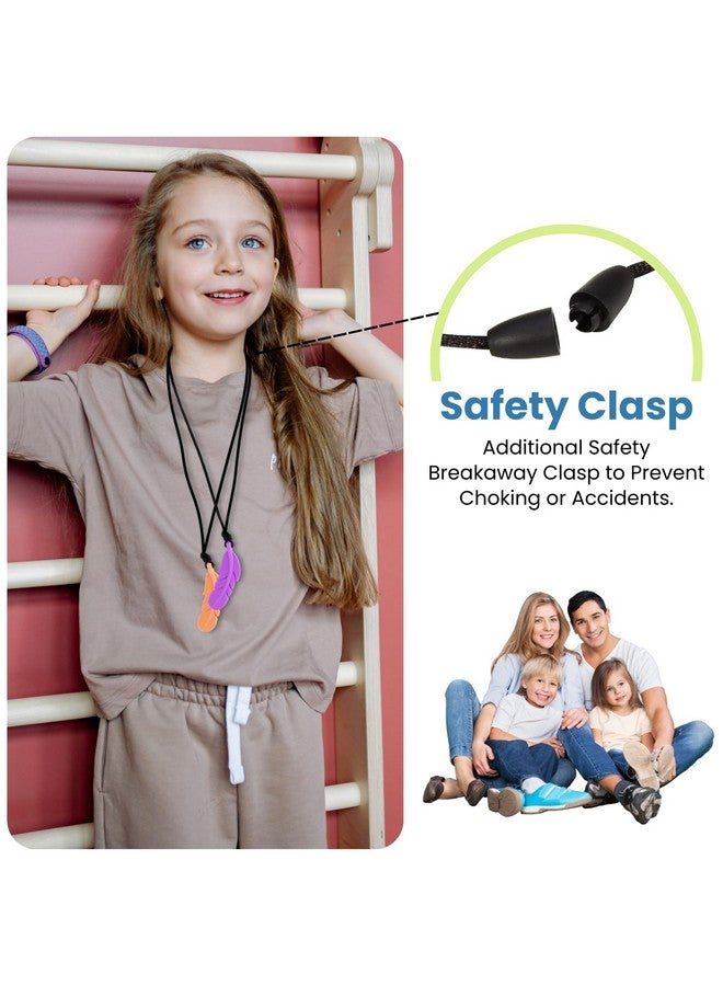 Nearbyme Chew Necklace For Sensory Kids, 5 Pack Sensory Oral Motor Aids Silicone Teething Toys For Autistic Chewers, Adhd, Spd, Oral Motor Stimulation Or Special Needs (5Packs)  - Image 2