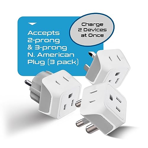 Ceptics African Travel Adapter Set 2 in 1 USA to Africa, S. Africa, Nigeria, Ghana, Uganda (Type M, E/F, Type G) - 3 Pack (Does Not Convert Voltage) - Image 5
